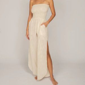 Peixoto-Harriet Jumpsuit Beige Canvas
